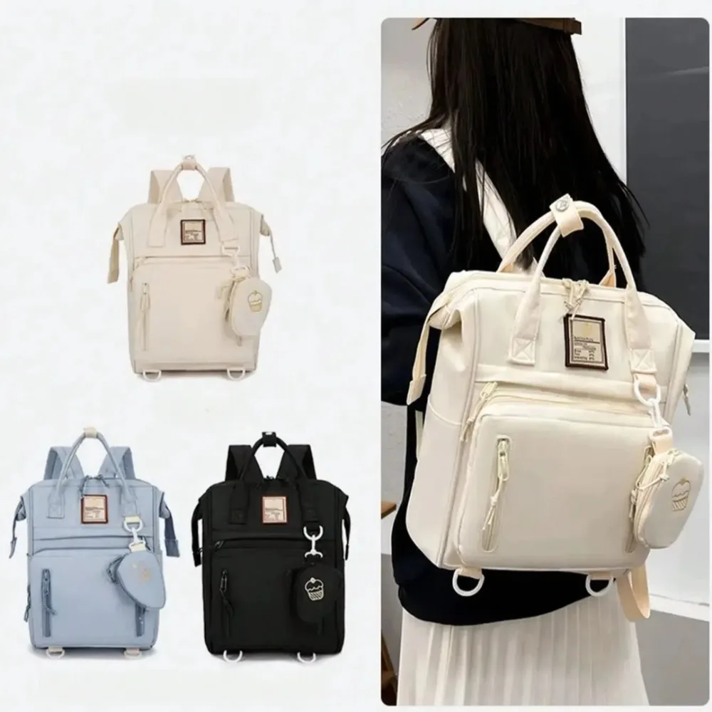 

New Nylon School Backpack Wear-resistant Large Capacity Nappy Bag With Coin Purse Laptop Book Pack Student
