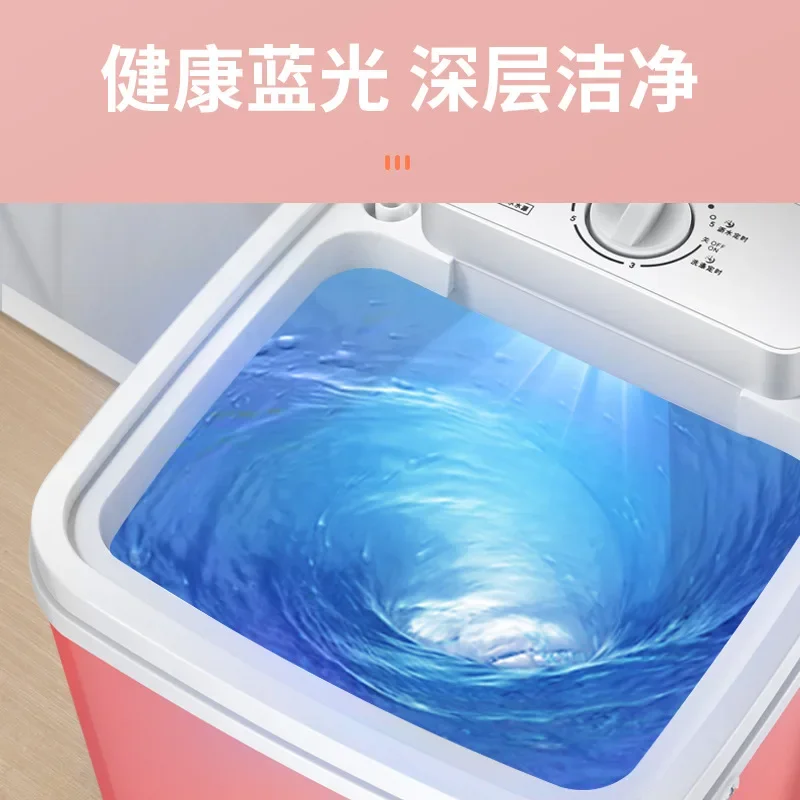 Gaoge-Mini Máquina de Lavar, Tudo-em-Um, Azul, Limpeza Clara, Doméstica, Metade, Totalmente Automática, Lavando e Desidratando, 5kg