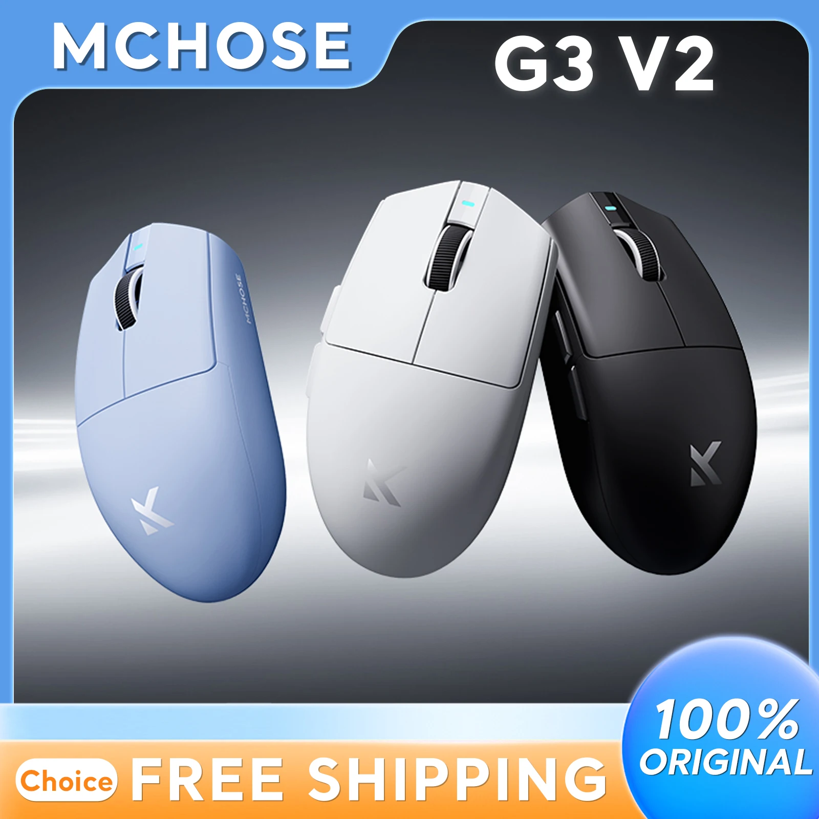 

MCHOSE G3 V2 Wireless Gaming Mouse Lightweight Ergonomics Esports Tri-mode 2.4G/BT/Wired Paw3311 Sensor Pc Gamer Accessories