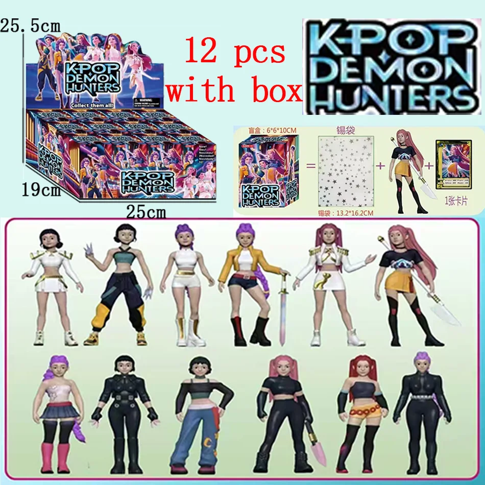 Anime Demon Hunters blind box Demon Hunters Rumi Mira Zoey Tiger Toy Desk Decoration Statues Ornament Kid Christmas Gifts