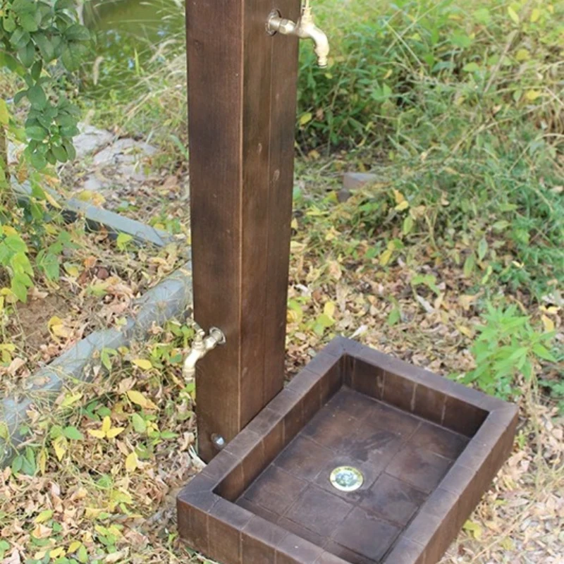 Pine grain style courtyard garden decoration hydrant faucet outdoor