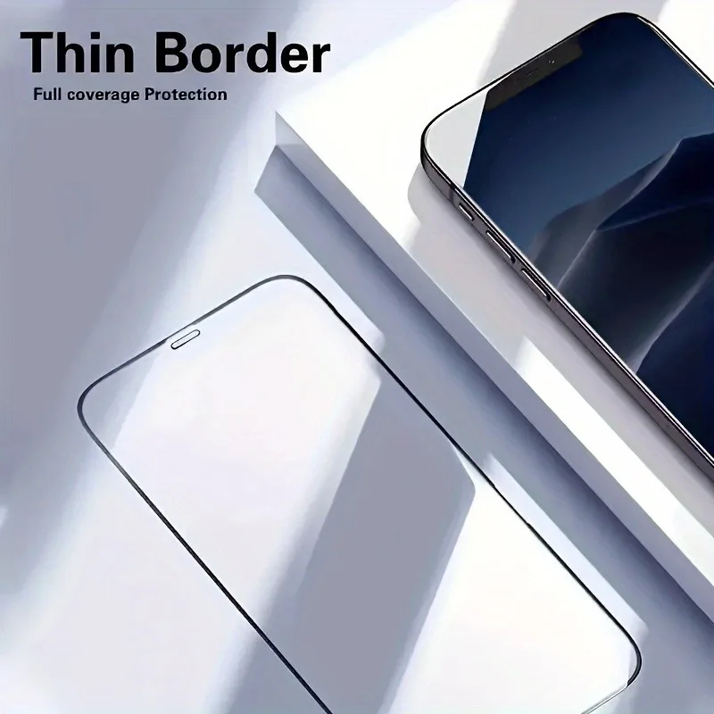 2Pcs Full Screen Protector for iPhone 16 Pro Max 12 13 14 15 Plus with Tempered Glass