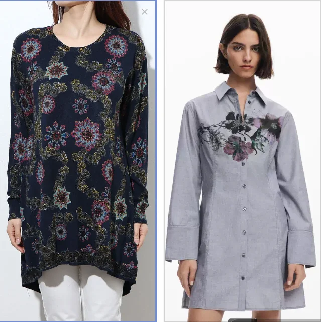 

A new Spanish printed, fashionable and slimming women's top for export