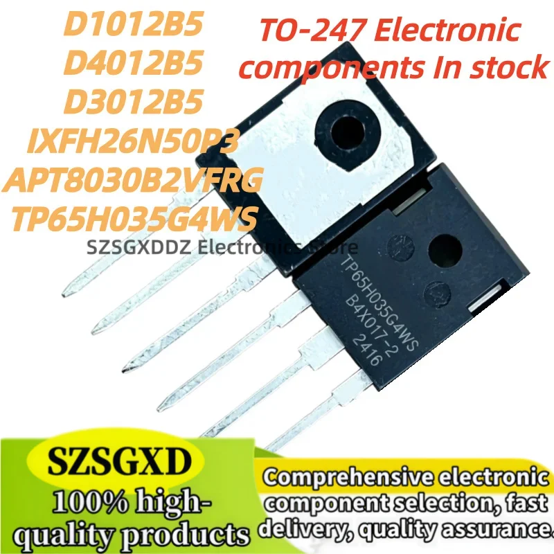5pcs 100% New APT8030B2VFRG TP65H035G4WS IXFH26N50P3 D1012B5 D3012B5 D4012B5 TO-247 Electronic components, In stock