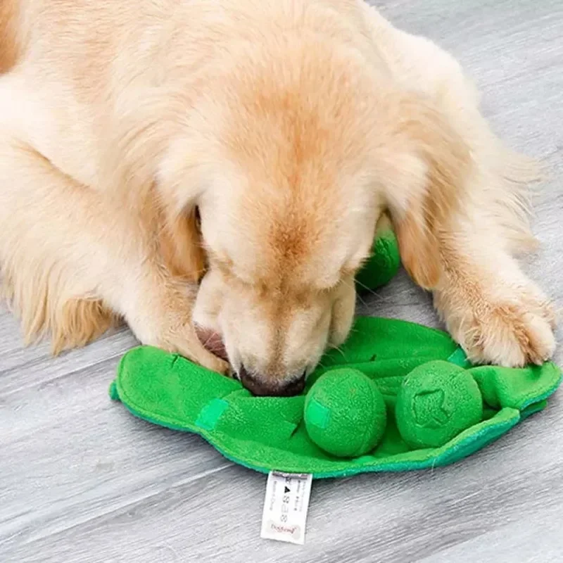 Pea-shaped Dog Sniffing Plush Toy Pet Dog Chewing Toy Molar Slow Food Decompression Interactive Ball Nose Pad Pet Supplies