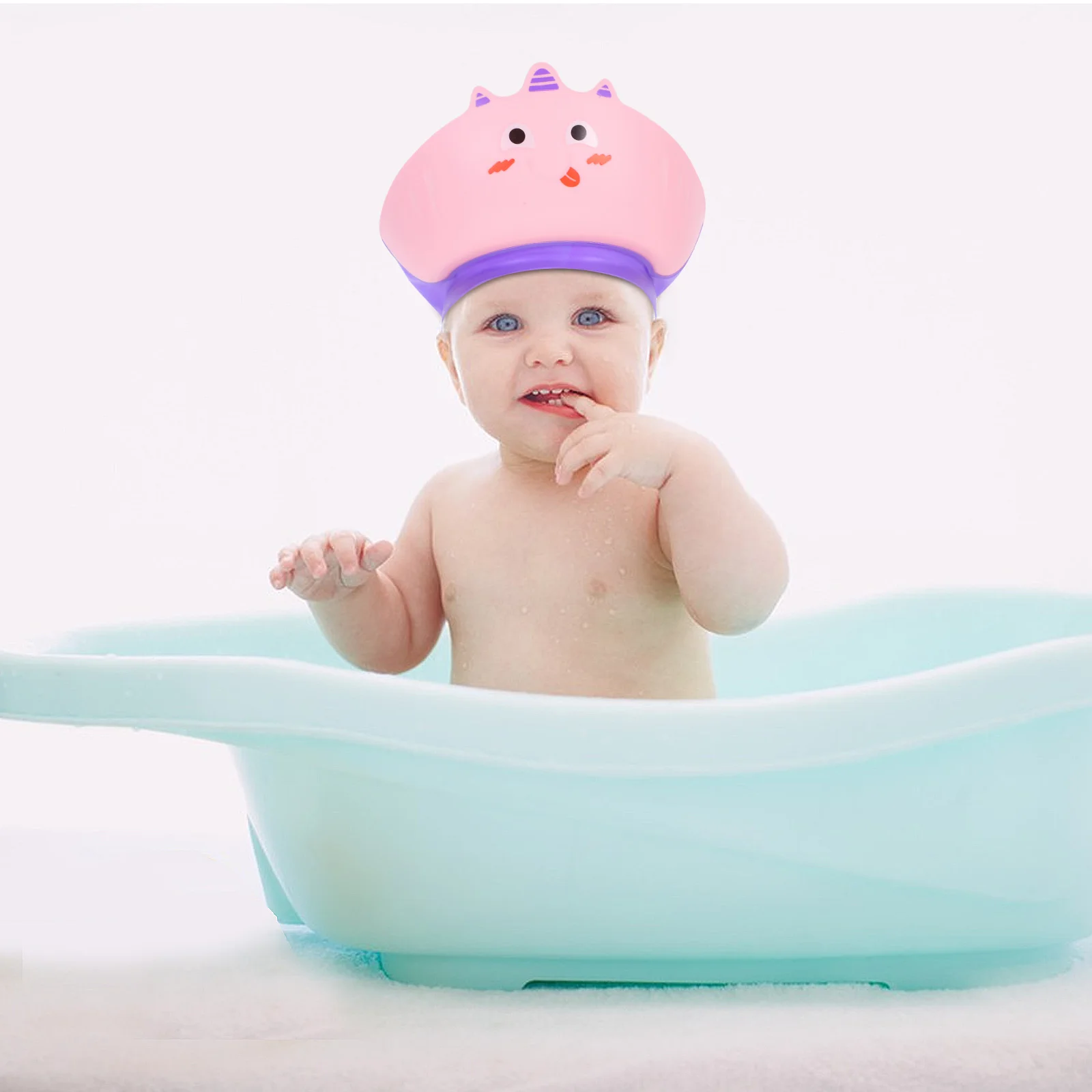 

2Pcs Children's Shower Cap Adjustable Cute Cartoon Animal Hair Washing Shield Toddler Bath Visor Hat Protective Baby Shampoo Cap