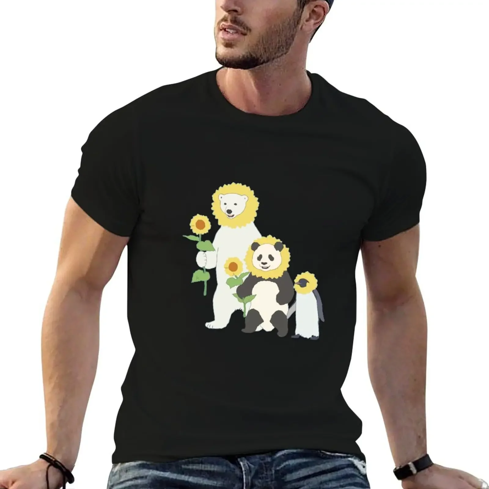 

Shirokuma Cafe - Panda, Penguin, Polar Bear: Sunflower Edition T-Shirt cheap stuff mens t shirts