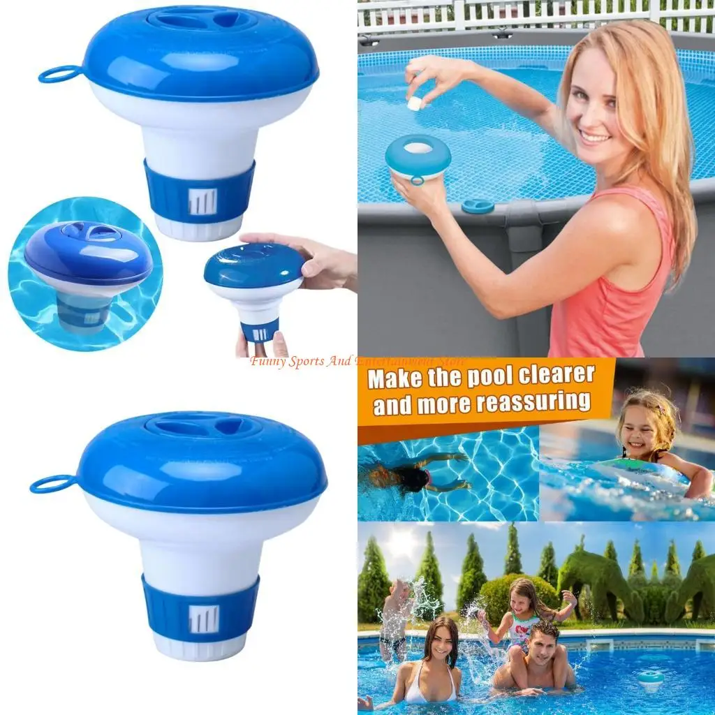 C4DE Large Capacity Floating Chlorine Dispenser Pool Chlorine Floaters Dispenser For Pools Easy To Use And Adjustable Output