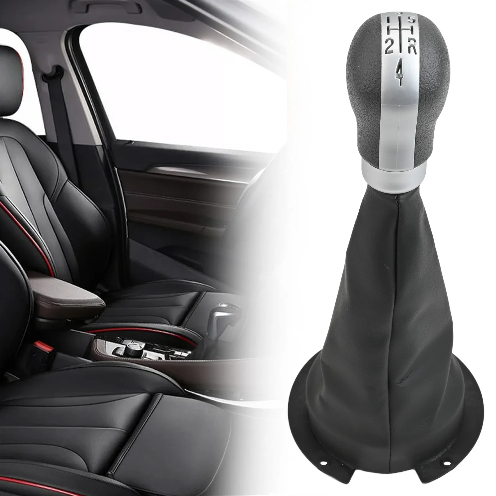 Car Interior Upgrade As Shown Dust-Proof Leather ABS Plastic Knob Long-lasting Use Smooth Gear Shifts Snug Fit Vehicle Accessory