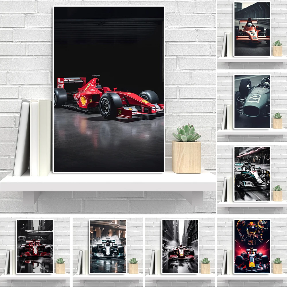 

Formula Grand Prix Famous Racer Schumacher Racing Poster Verstappen Graffiti Canvas Painting Retro Race Car Wall Art Room Decor