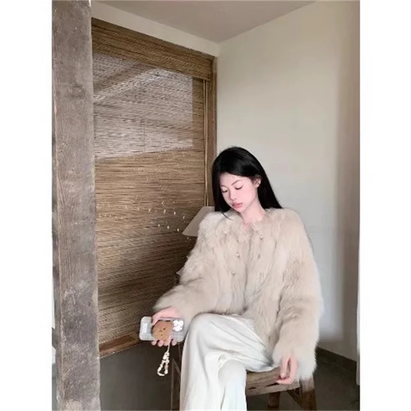 Women's Coat 2024 Winter fur Women's top fox fur fur Coat Female Fur Medium Long Style New Style Temperament High-end Feeling K5