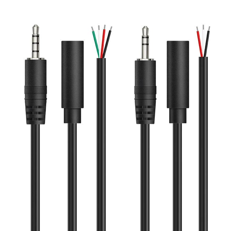 30CM 3-pin/4 Core Audio Output Line Audio Extension Cable Aux Single Head Line Stereo 3.5mm Male and Female Cable E4