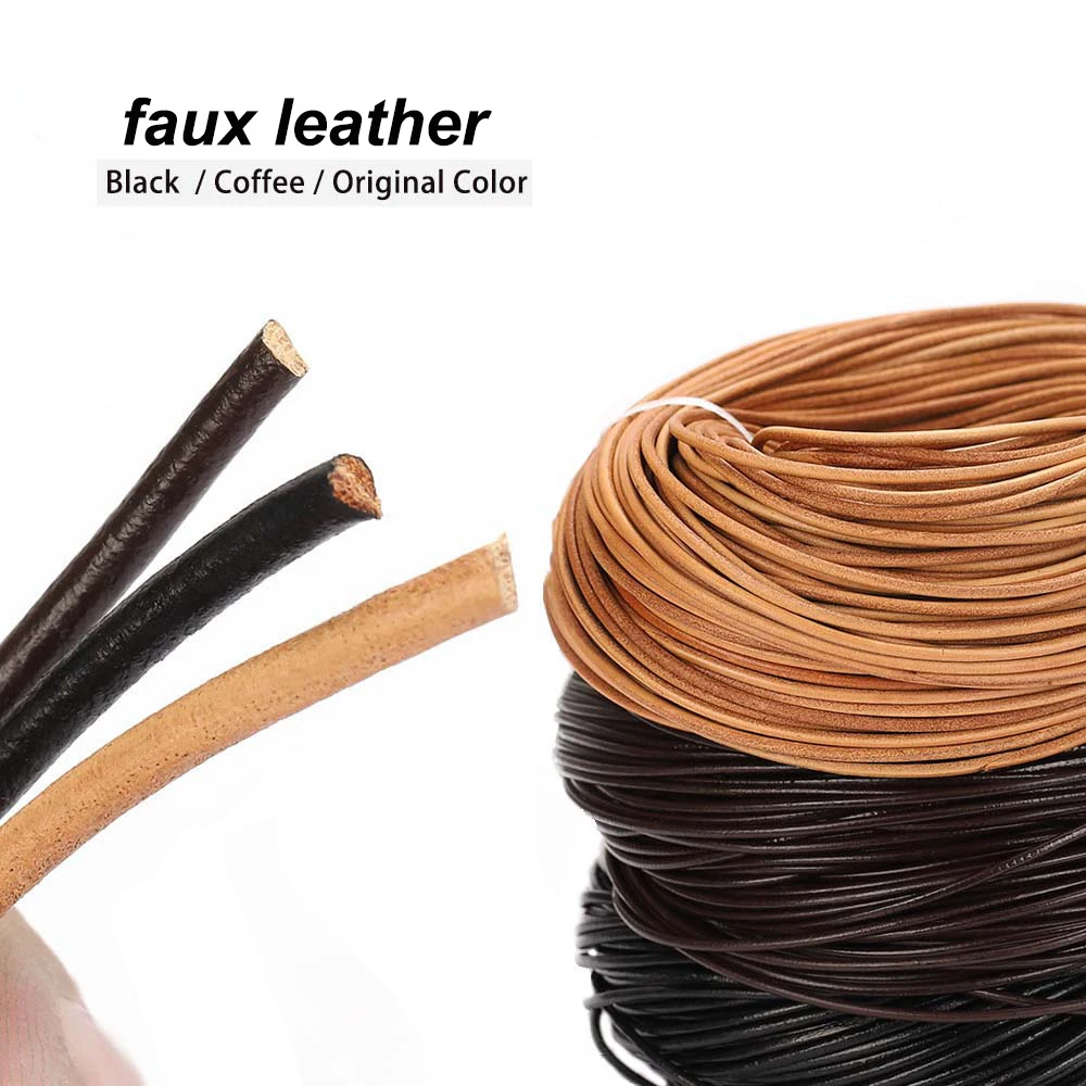 

2Meters Diameter 2/3/4mm Faux Leather Round Rope Belt Rope DIY Necklace Bracelet Jewelry Making Chain
