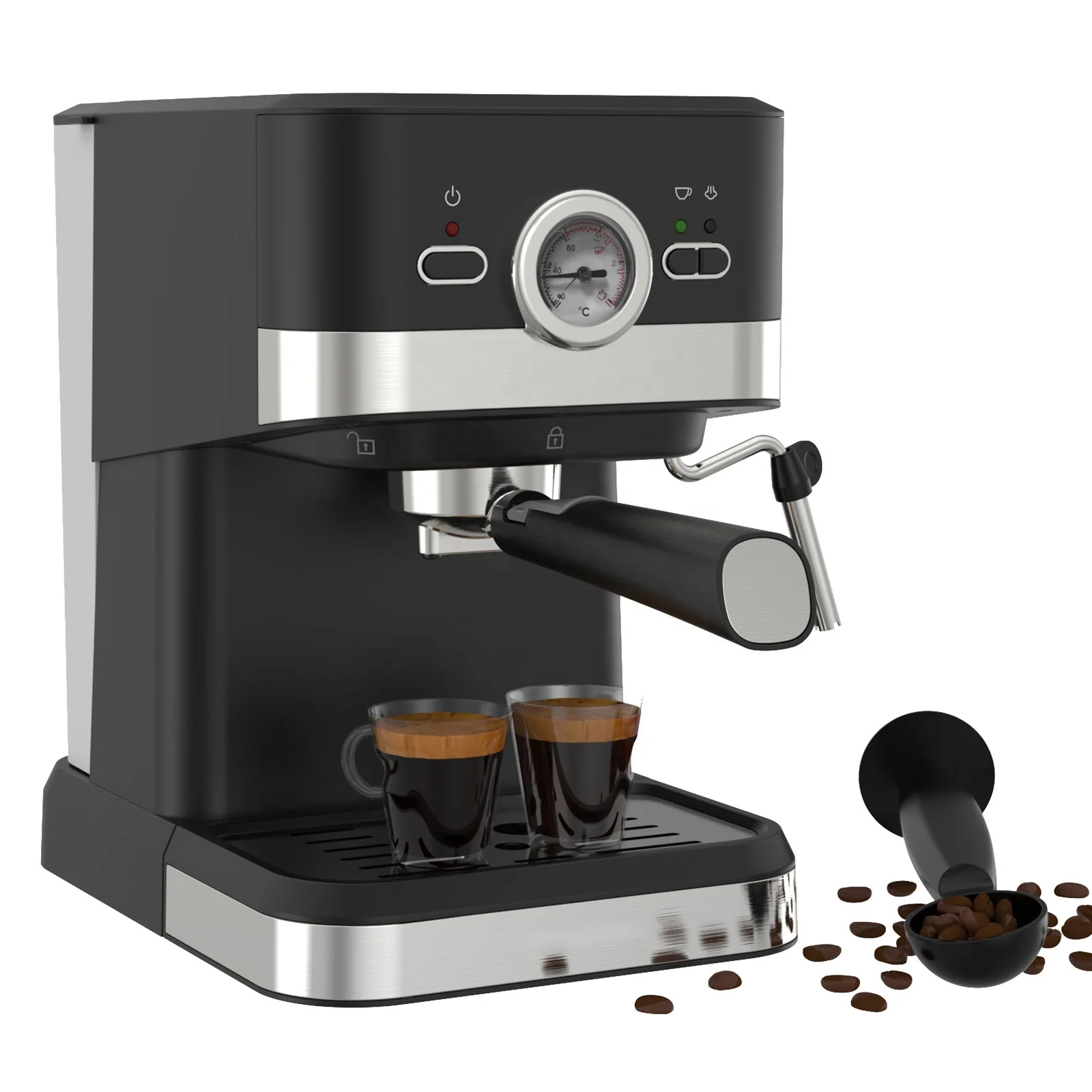 

Discounts are on sale！High Quality 1050W 20Bar Italian Semi Automatic Electric Coffee Maker Espresso Machine for Office Home