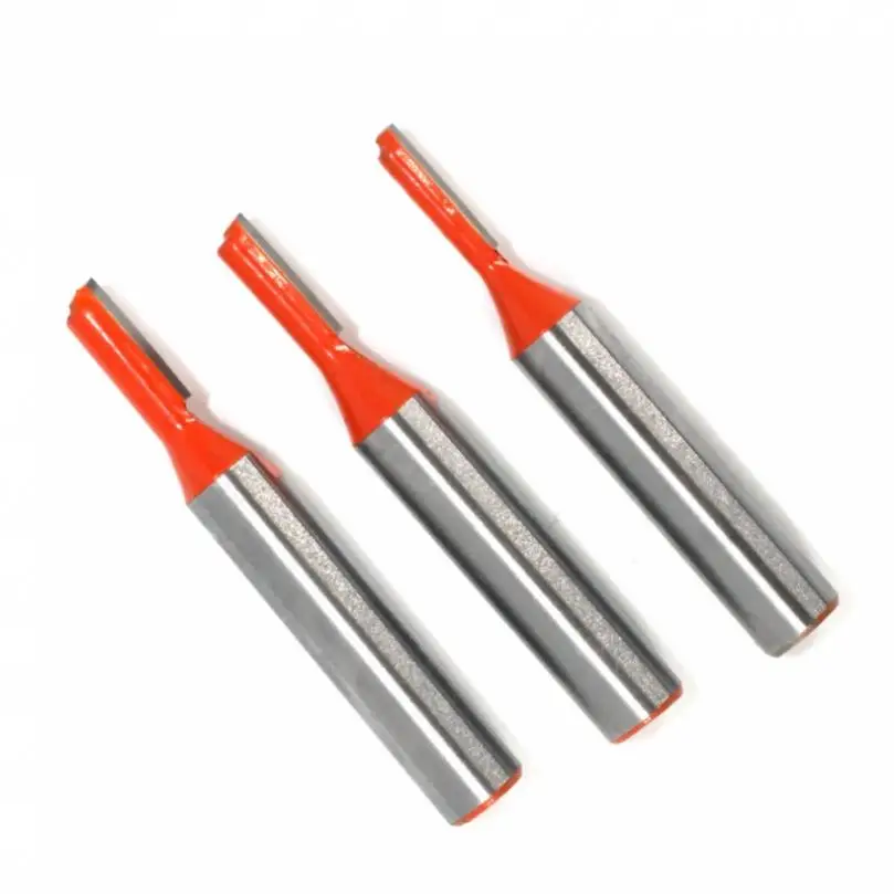 3pcs/set 8mm Shank Carbide Alloy Straight Router Bits for Wood Working,Tungsten Alloy Single Edged Straight Cutter Set