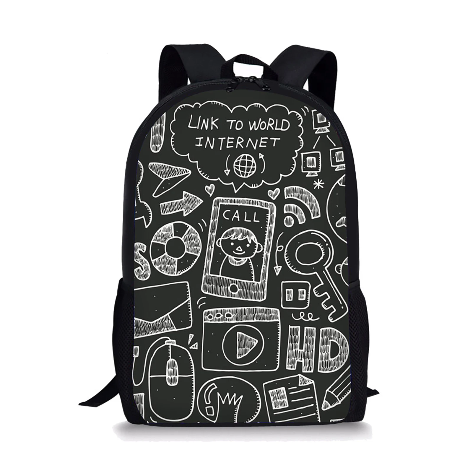 Cute Math 3D Print Backpack, sacos escolares para adolescente, crianças, meninos, meninas, adolescente, saco de livro, crianças, bolsa de ombro, bolsa de viagem