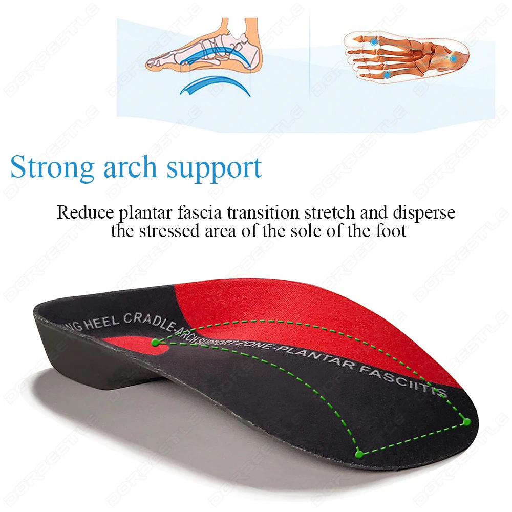 VTHRA Orthotic Shoe Accessorie Insert Insoles Hard Arch Support 3.5cm Half Shoe Insoles For Shoes Sole Fixed Heel Orthopedic Pad