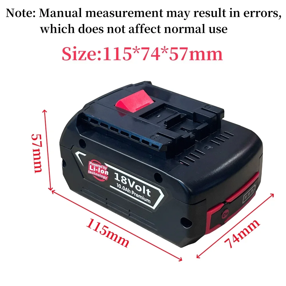 For Bosch 18V 10000mAh Li-ion Replacement Battery 10.0Ah Professional Systeem Draadloze Tools Bat609 Bat618 Gba18v80 18650 Cell