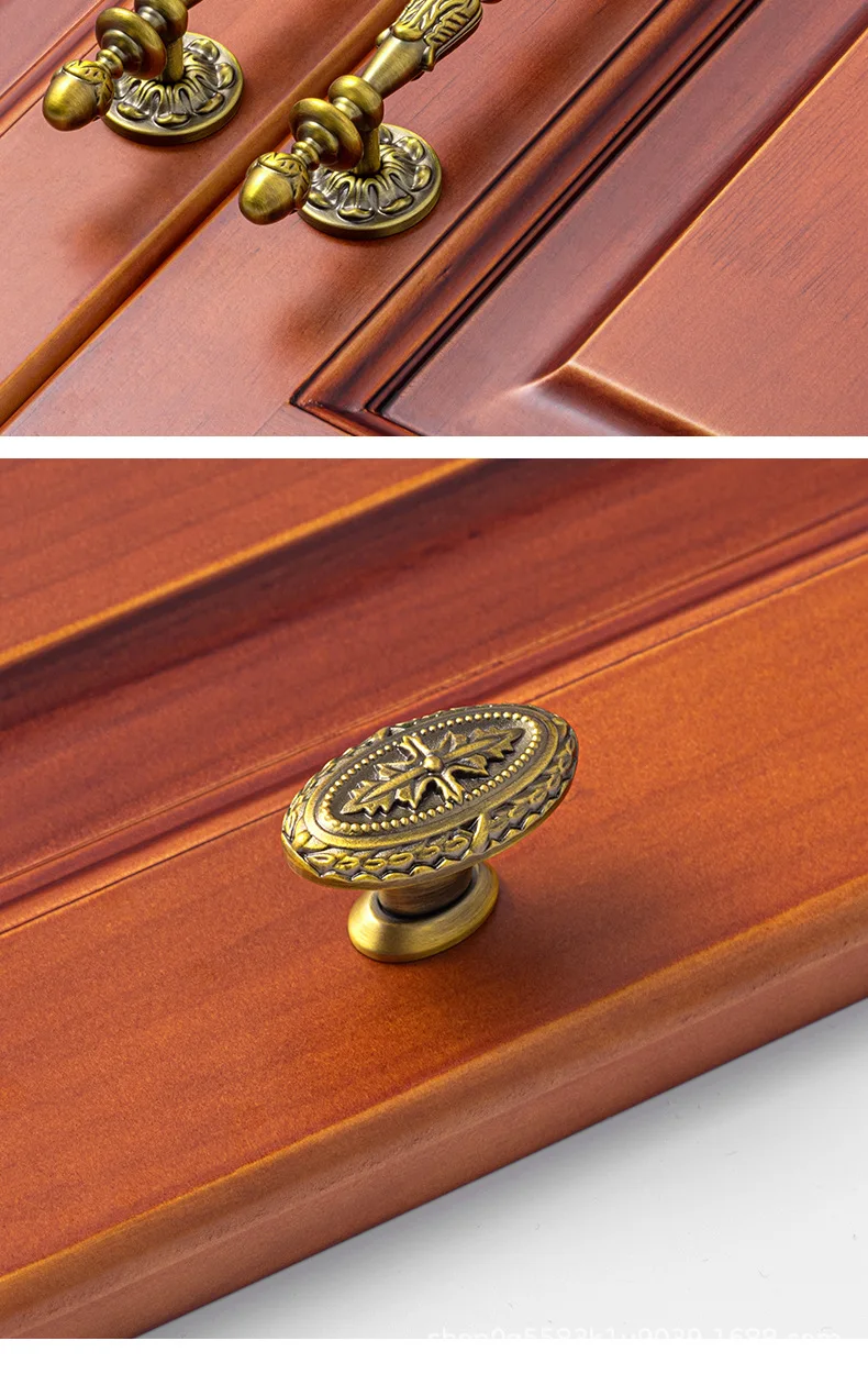 Antiker Bronze Massivmessing Küchenschrankgriff Vintage Kleiderschrankgriff Einloch-Schuhschrank-Schubladenknöpfe Möbelgriffe – Detail 6