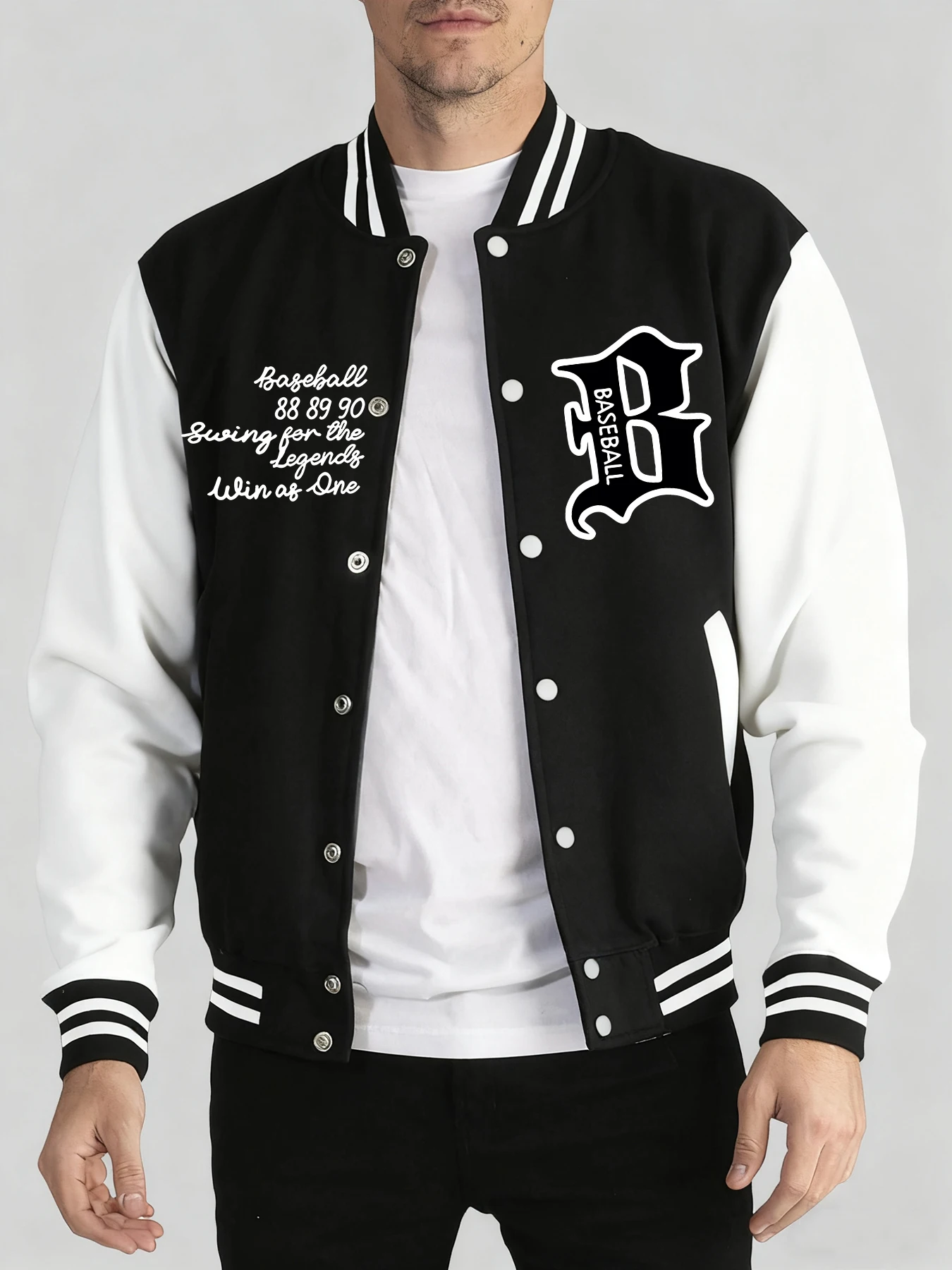 

Baseball Art Letter Prints Streetwear Men Fashion Loose Jackets Sports Soft Clothes Autumn Winter Menswear Casual Hip Hop Tops