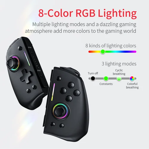 Imagen 2 del producto Lin Yuvo KS42 Switch joy con controlador compatible con nintendo switch oled/Lite programable turbo/vibración/efecto Hall/RGB Joypad
