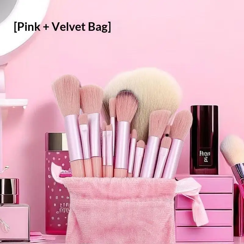 13 Pcs Professional Makeup Brush Set with Accessories for Combination Skin Soft Brushes Suitable for Beginners Beauty Kit