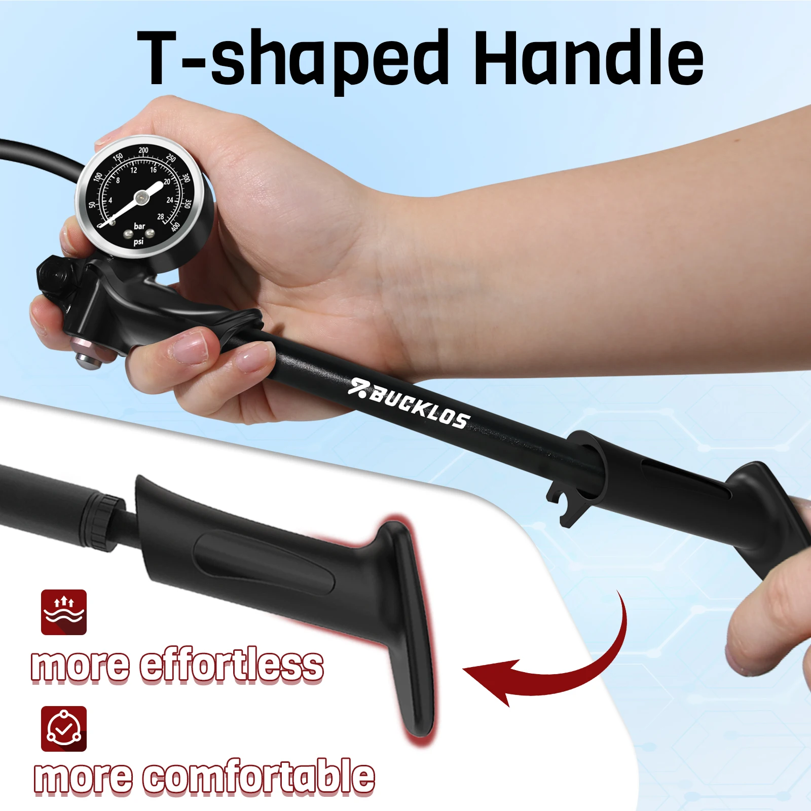 BUCKLOS 고압 400Psi 자전거 공기 펌프 게이 - Shock Pump Suspension 리뷰 및 가격