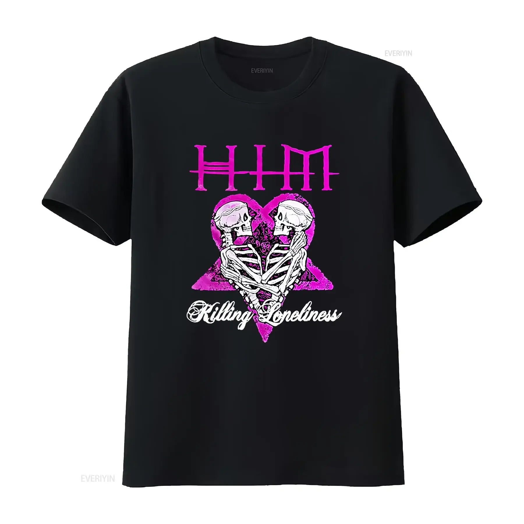 HIM band killing loneliness T shirt Black  All Sizes S 5Xl 1F422 vintage Washed Unisex designer clothes streetwear Stylish