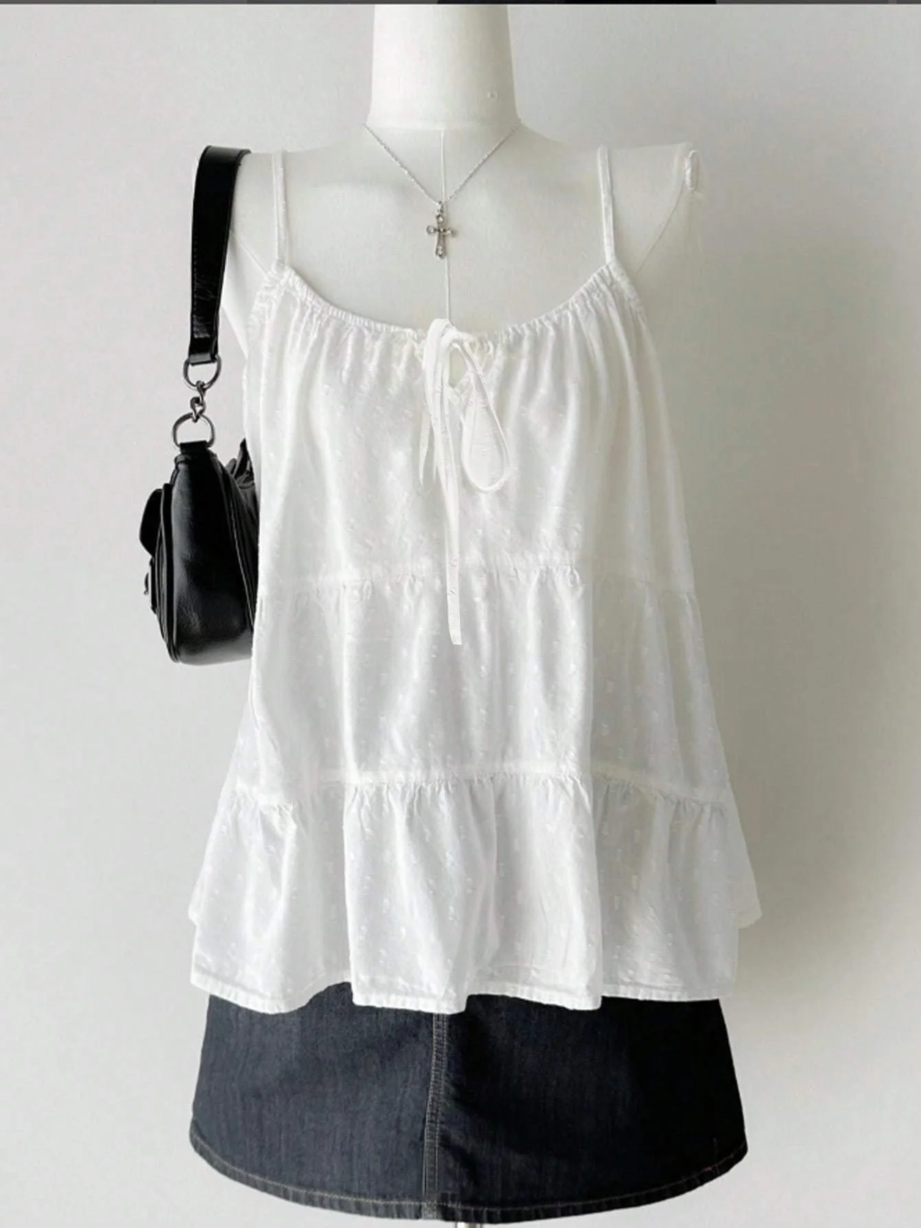 Elegante Camisola de Verano para Mujer con Estampado de Puntos Jacquard