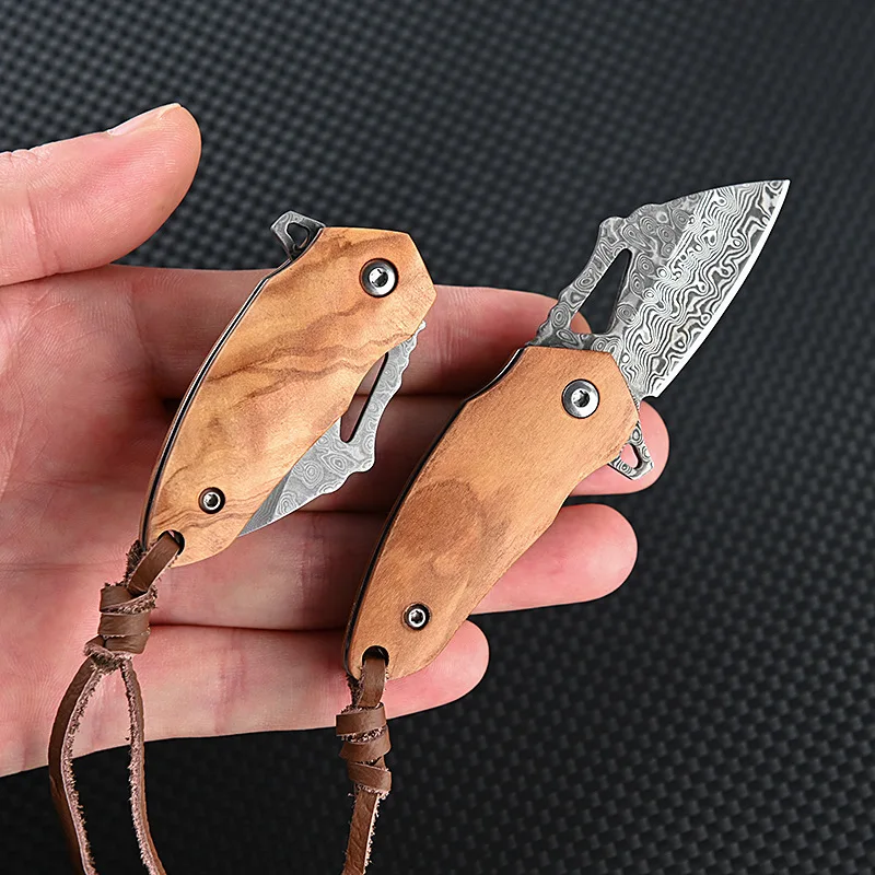 Free shipping The sharp Damascus Steel Folding Pocket Knife mini folding knife For unpackin outdoor camping EDC tool