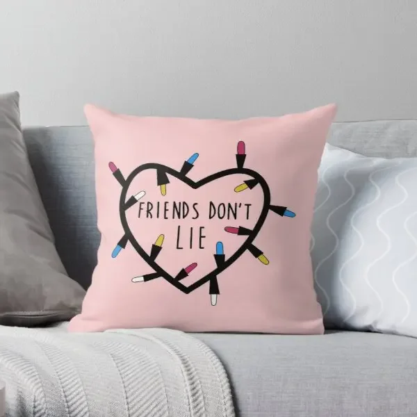 Stranger Things Friends Dont Lie  Printing Throw Pillow Cover Soft Anime Comfort Sofa Office Bed Case Pillows Not Include