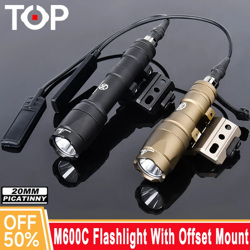 WADSN Top M300 M600 Light Offset Base M300A Scout Lamp Mount SF M600C Hunting Flashlight Metal Mounting Bases Set Surfire