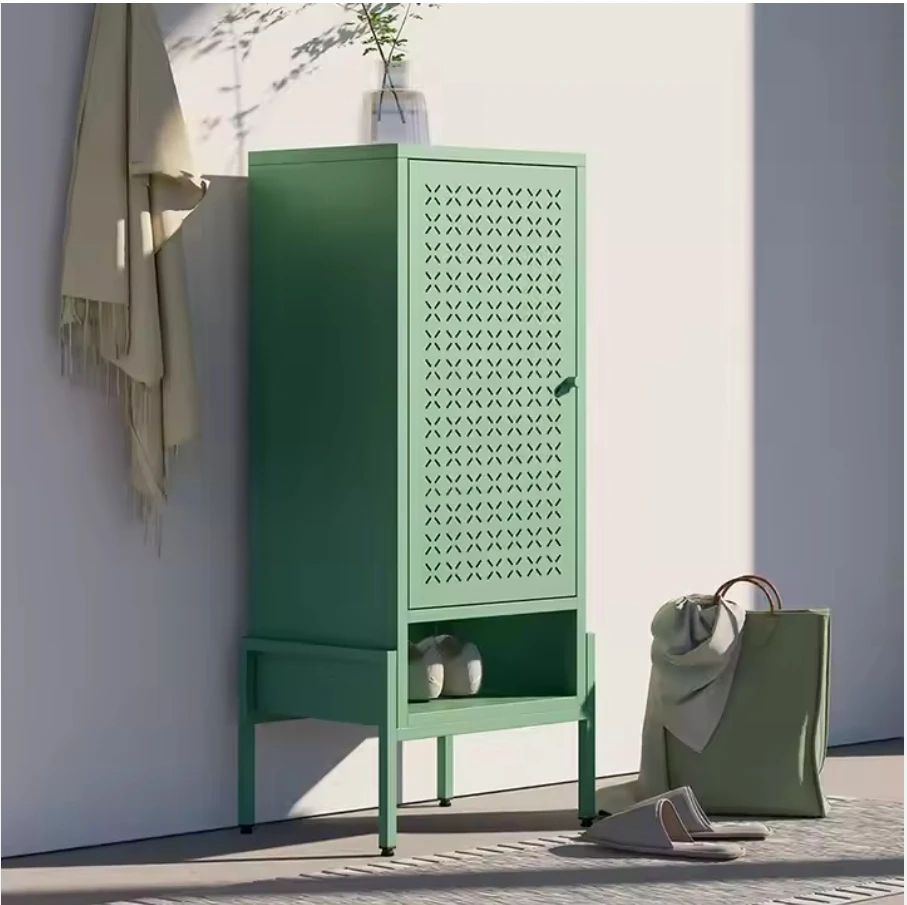 

Shoe cabinet with glass door Narrow modern clothing locker Storage cabinet saves space