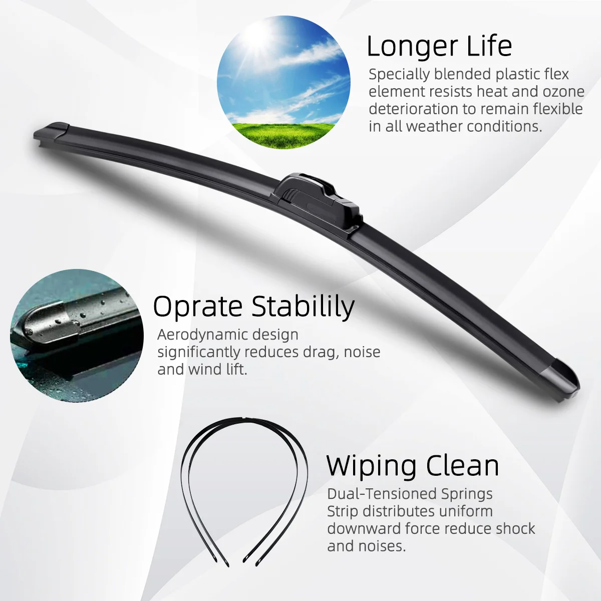 OEM Universal Wiper Blades for Slim Top Lock J Hook Soft Rubber Car Windscreen Wipers Wholesale Auto Replacement Parts