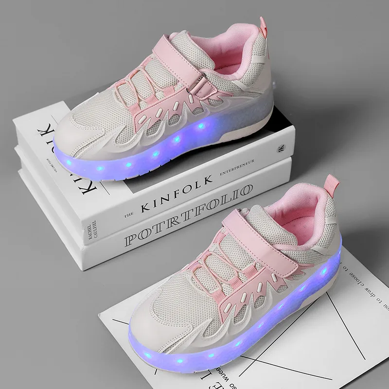 

2025 New Kids' Heelys (Fall & Winter): Girls' 2-Wheel Invisible Skates, Boys' White Rollers