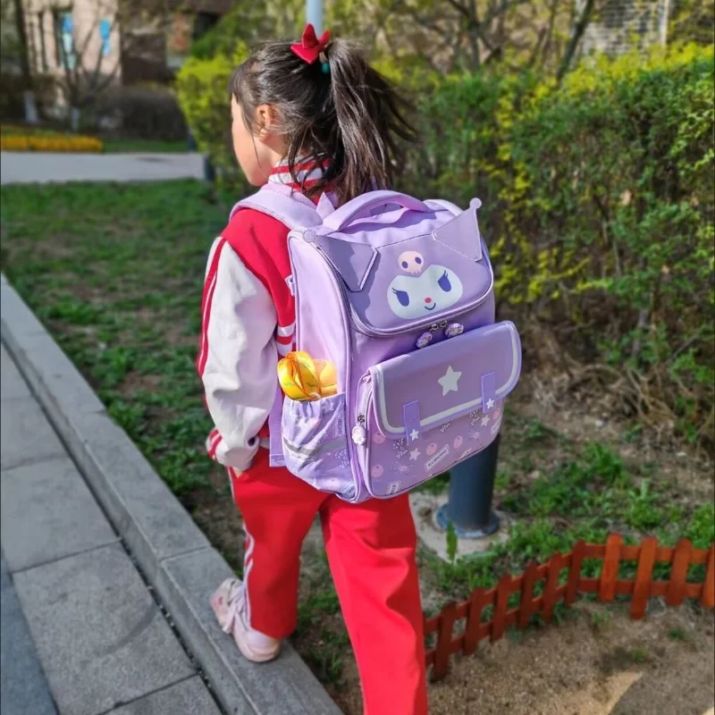 

New Sanrio Schoolbag Kuromi Cinnamoroll Melody Kate Backpack Primary School Students Girls Kids To Reduce Burden Bookbag Gifts