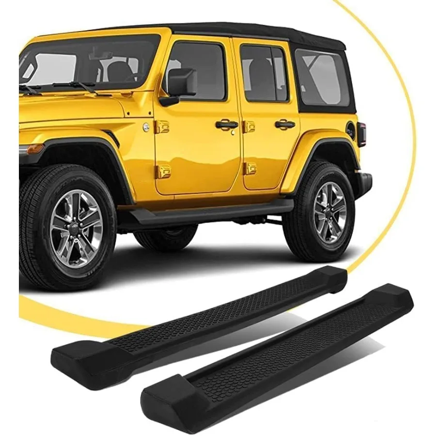 

Подносы для бега, совместимые с Jeep Wrangler JL 20182022, 4-дверная броня для боковых ступеней с дизайном лезвия, прочные решетки Nerf для Rock Sl