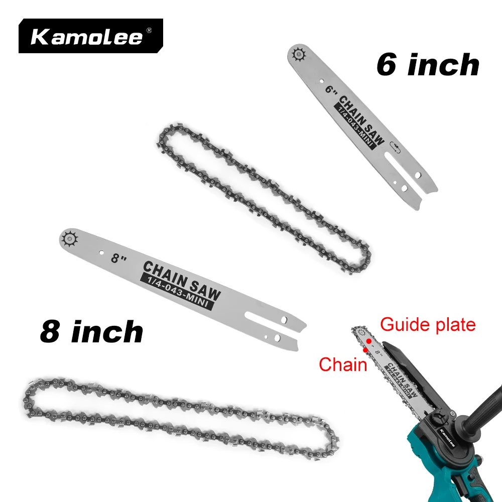 Kamolee 6-inch/8-inch Chainsaw Accessories, Guide Chain, High-Strength and High Hardness, Saw Wood Branches, Gardening Tools