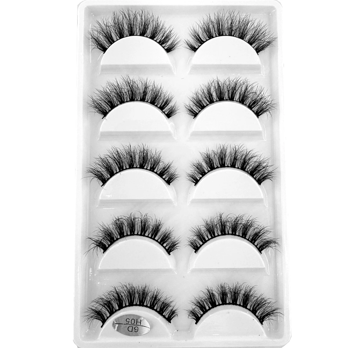 AMSDCN 5 Pairs of Natural Long 3D Mink Hair Eyeliner Extended False Eyelashes Reusable Mink Hair Eyeliner Cosmetics