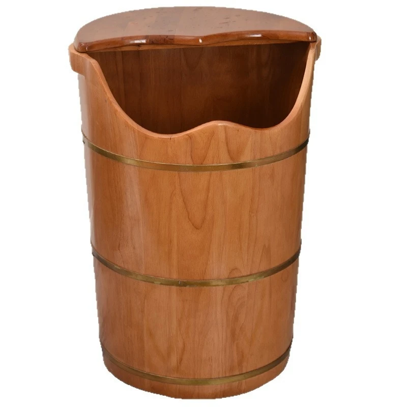 

Foot bucket rubber wood steaming dual-purpose foot bath household thickened calf bath