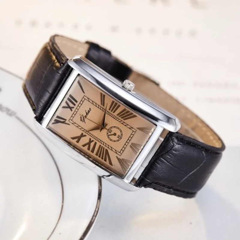 Couple Luxury Quartz Watch, Rectangle Dial Gift