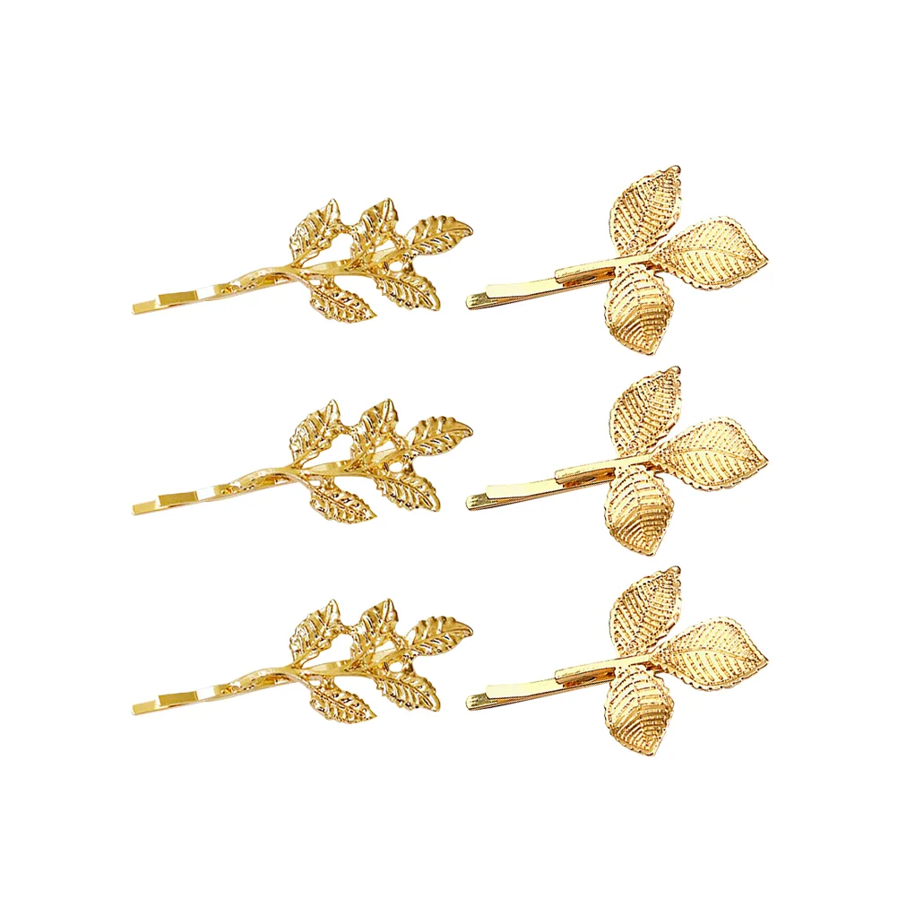 10pcs Alloy Leaf Hairpins Durable Hair Clips Elegant Barrette Fashion Headdress Hair Decoration for Women Girls