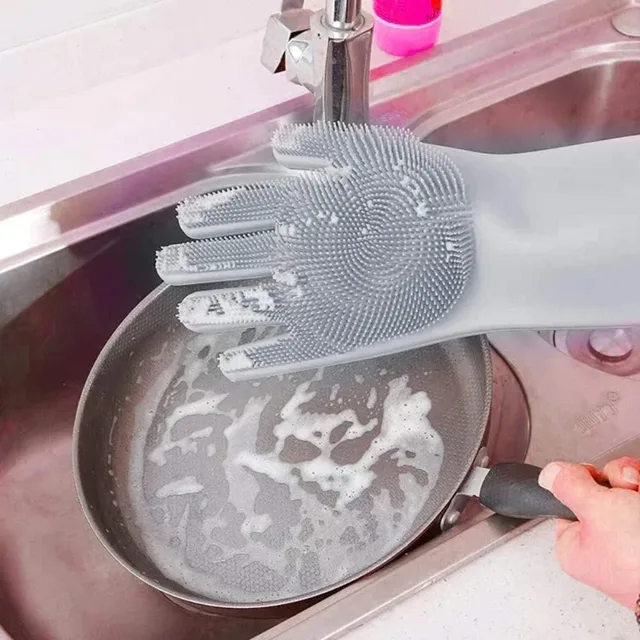 Silicone Dishwashing Gloves with Eco Friendly Multi Purpose for Kitchen Pet Bath Car Cleaning Waterproof Kitchen Cleaning Tools 4 Silicone Dishwashing Gloves with Eco Friendly Multi Purpose for Kitchen Pet Bath Car Cleaning Waterproof Kitchen Cleaning Tools 4