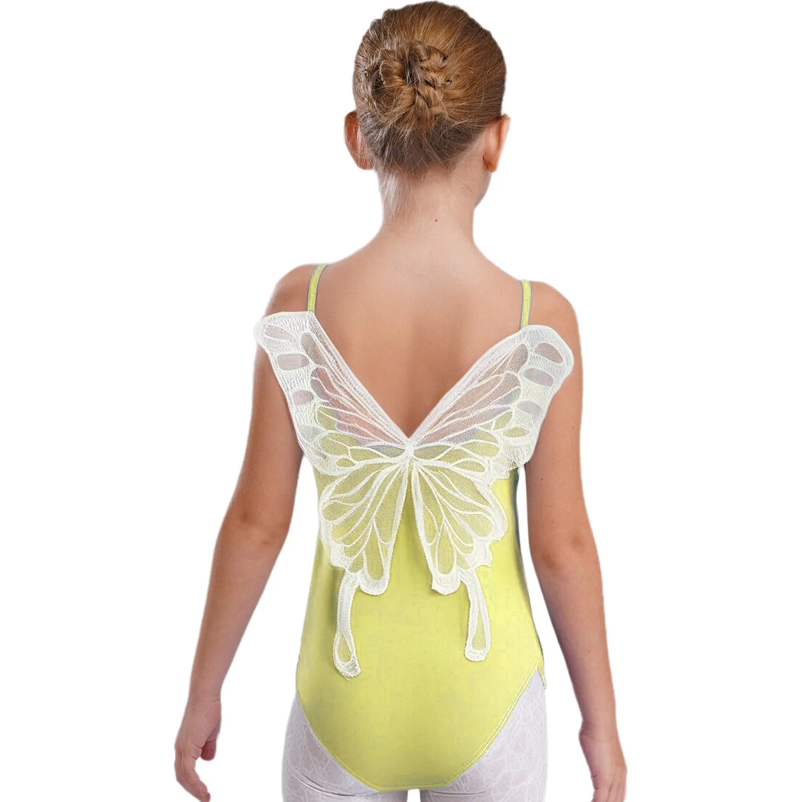 أطفال بنات ممارسة الرقص الغنائي زي شبكة طوق السباغيتي الأشرطة رداء رقص الباليه لتدريب فئة الرقص اللاتينية الباليه #4