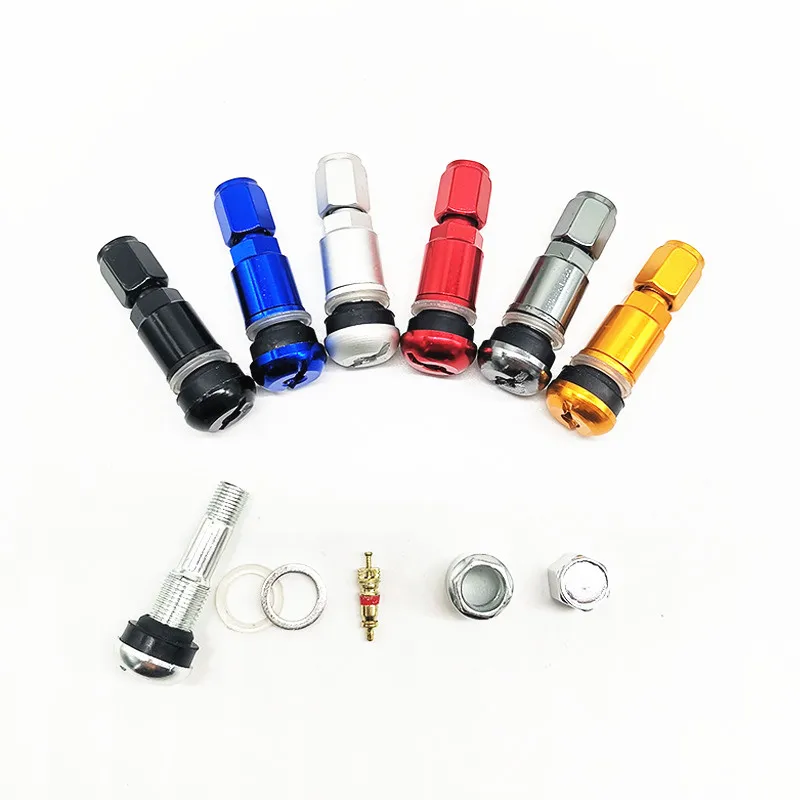 4 szt. Aluminiowe zawory do opon Okrągłe, płaskie zawory TPMS do samochodów osobowych, TR525, uniwersalne zawory do motocykli TR525S DLA RAYS