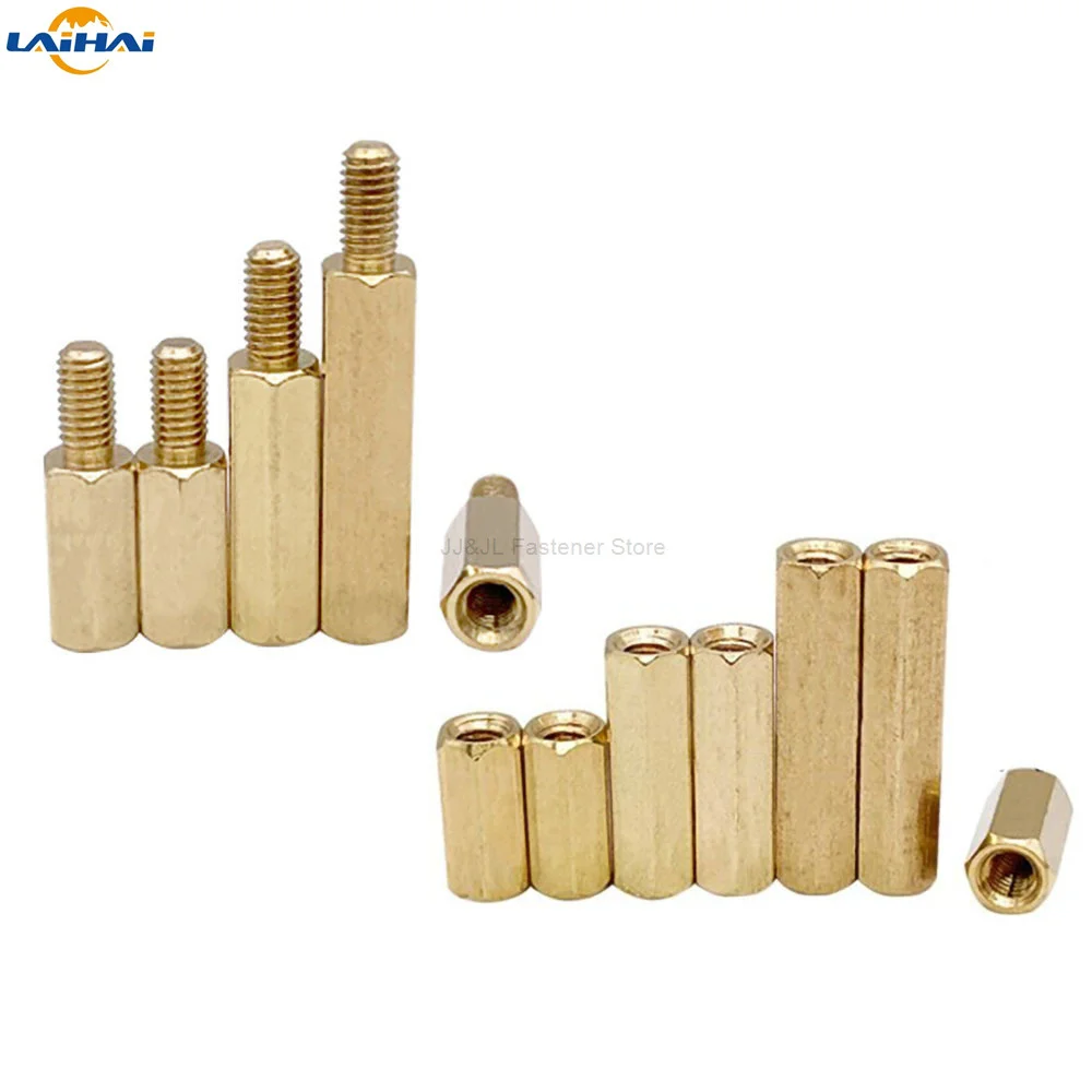 10/50pc Solid Brass Copper M2 M2.5 M3 M4 Hex Standoff Hexagon Pillar M-F F-F Male-Female Female Spacer for PCB Board Motherboard