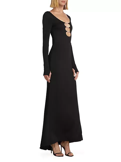 Women's Formal Cut-Out Maxi Dress Dresses Fashion Solid Color Off Shoulder Slim Dress Elegant Party Evening Dress For Women