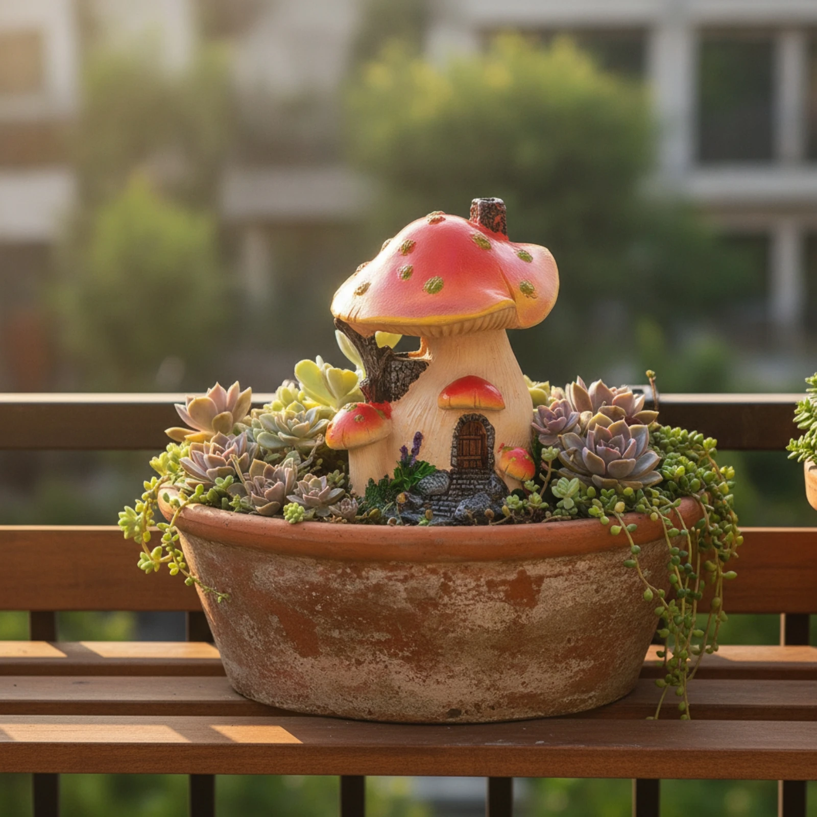 Fungus House Resin Miniature Fungus Figurines Fairy Cottage Adorable Micro Landscape Decor Nature-Inspired for Hobbyists