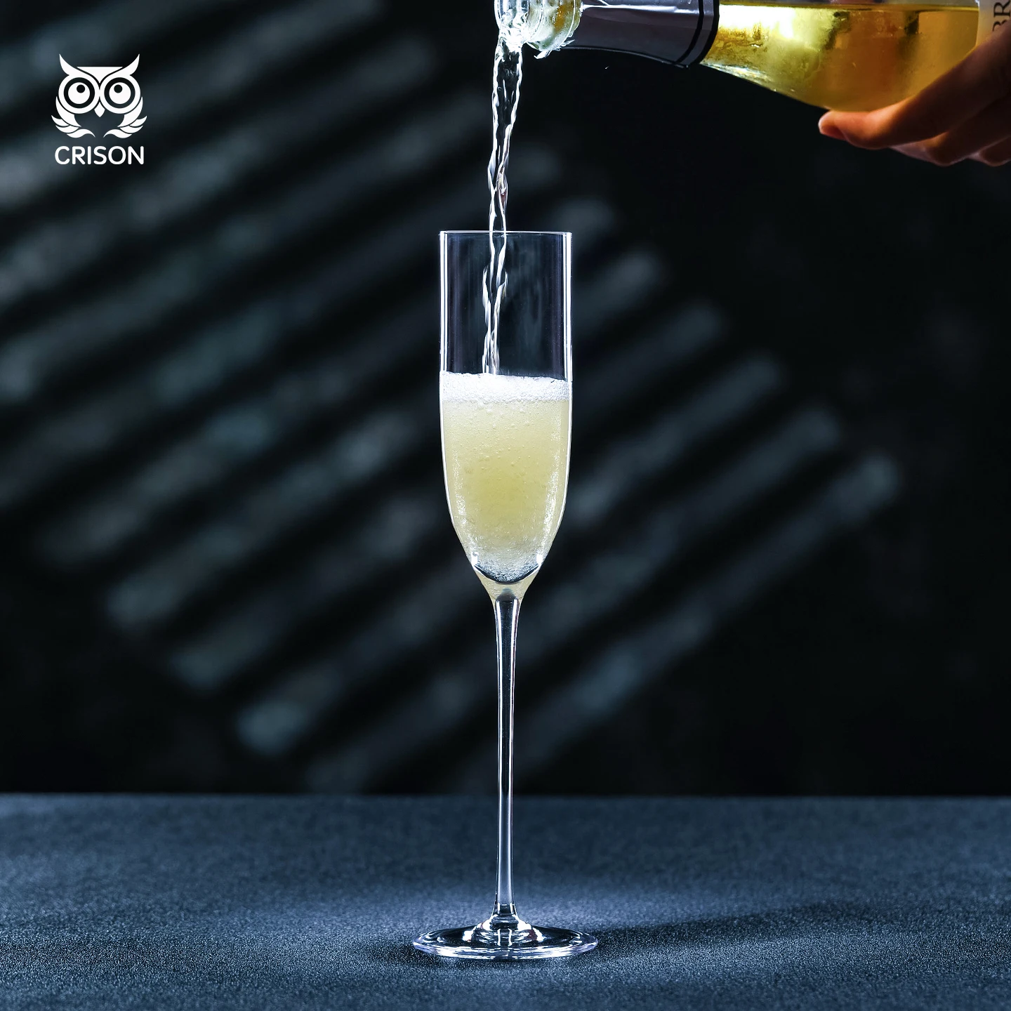 

CP8205 CRISON Flute shaped crystal glass champagne glass/Wedding party cocktail glass/drinkware 170ml