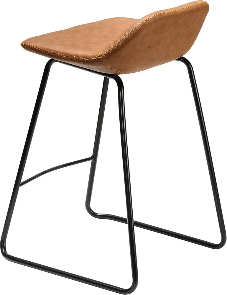 Cortesi-Brown Falso Couro Bancadas Altas, Bar Stool, Uso Doméstico, 25 polegadas, Sela